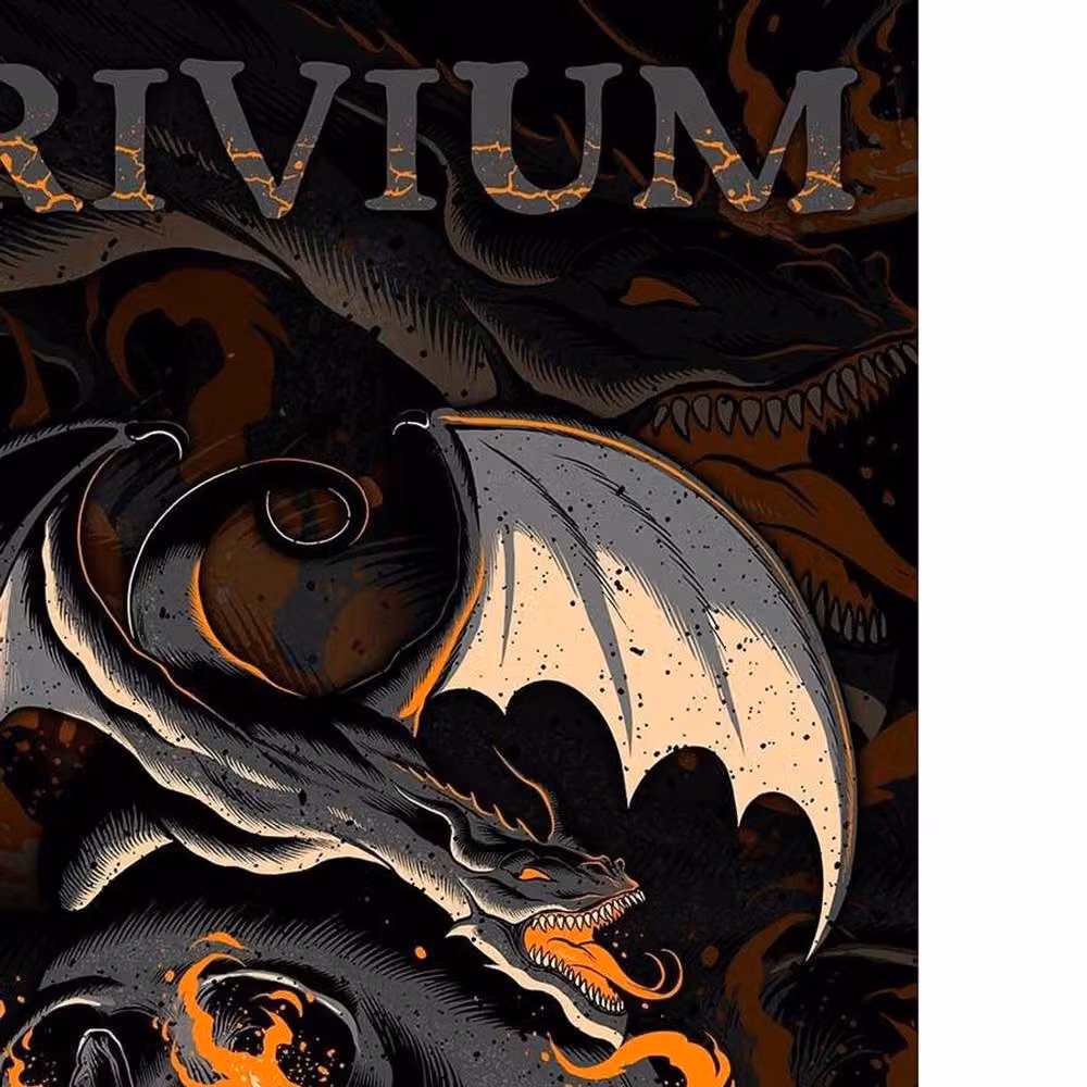 Trivium In The Court Of The Dragon Multicolour Textile Poster in Black – 2