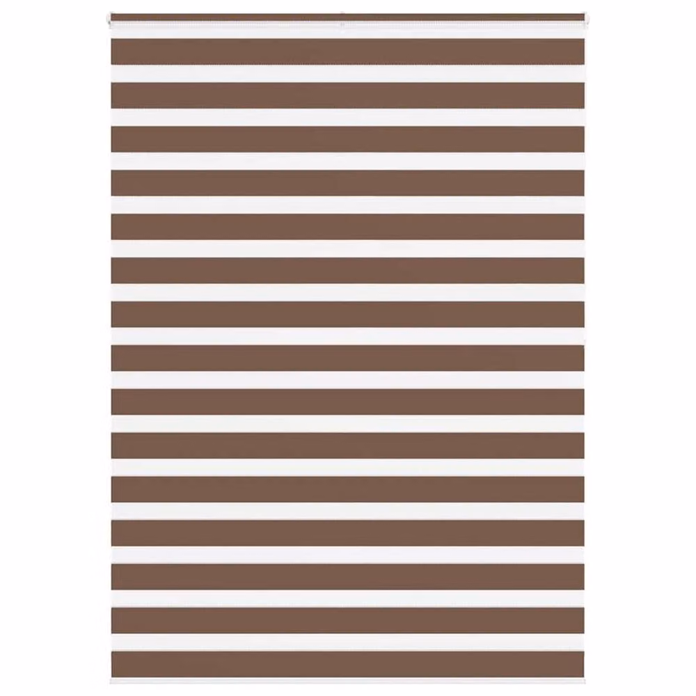Berkfield Home Elegant Zebra Blind in Brown, W: 165 cm, H: 200 cm, Polyester Fabric – 2