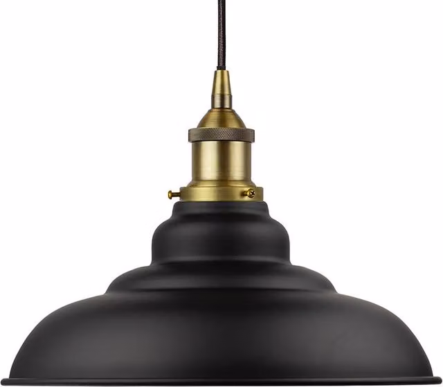 SE Home St Edmund's Pendant Light in Matt Black and Antique Brass