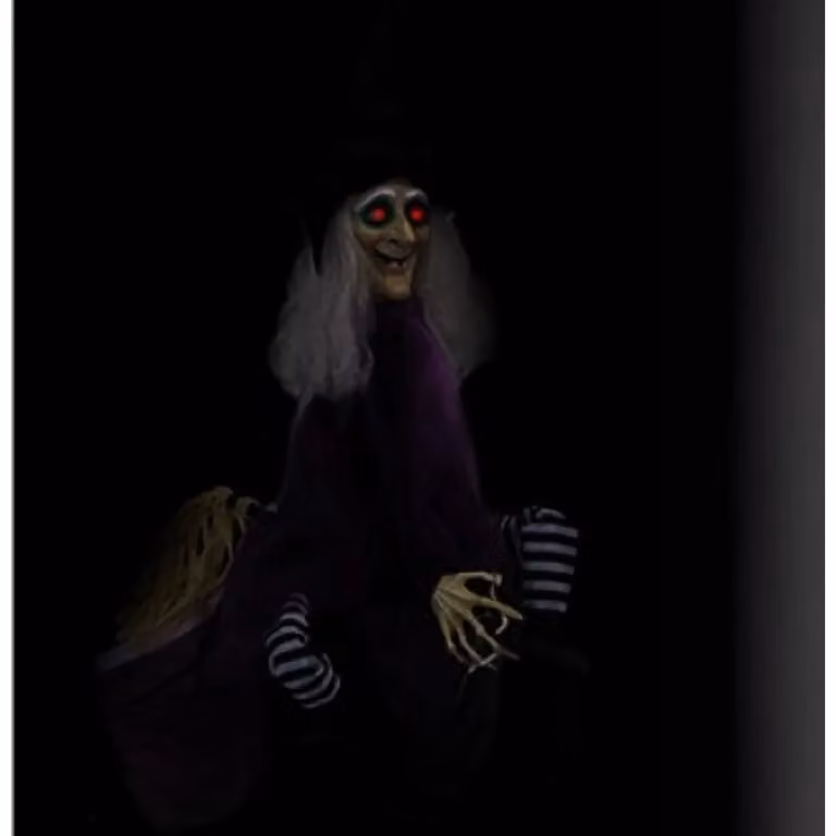 Garden Greatness Multicolour Hanging Animated Witch Halloween Prop, Height: 91.44 cm