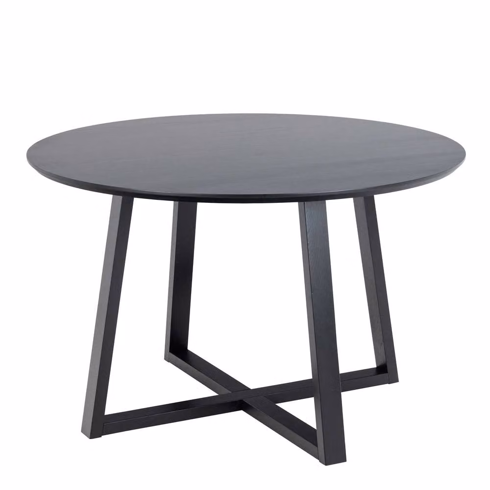 Wyld Haus Frida Black Round Lacquered Oak Dining Table, Diameter: 120 cm – 2