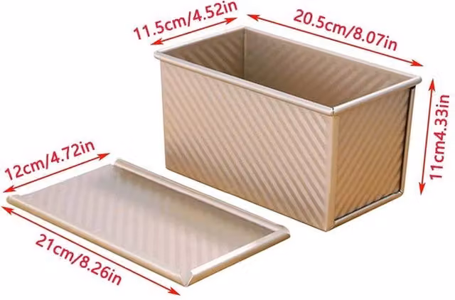 PAWNORA Gold Non-stick Rectangular Carbon Steel Loaf Tin