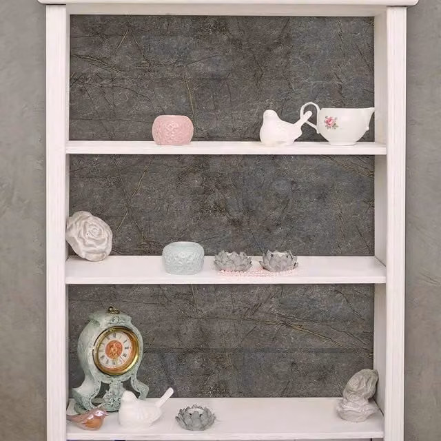 NESTLUNE Grey Sticky Back Vinyl Film for Worktops and Cupboard Doors, W: 100 cm, H: 15 cm