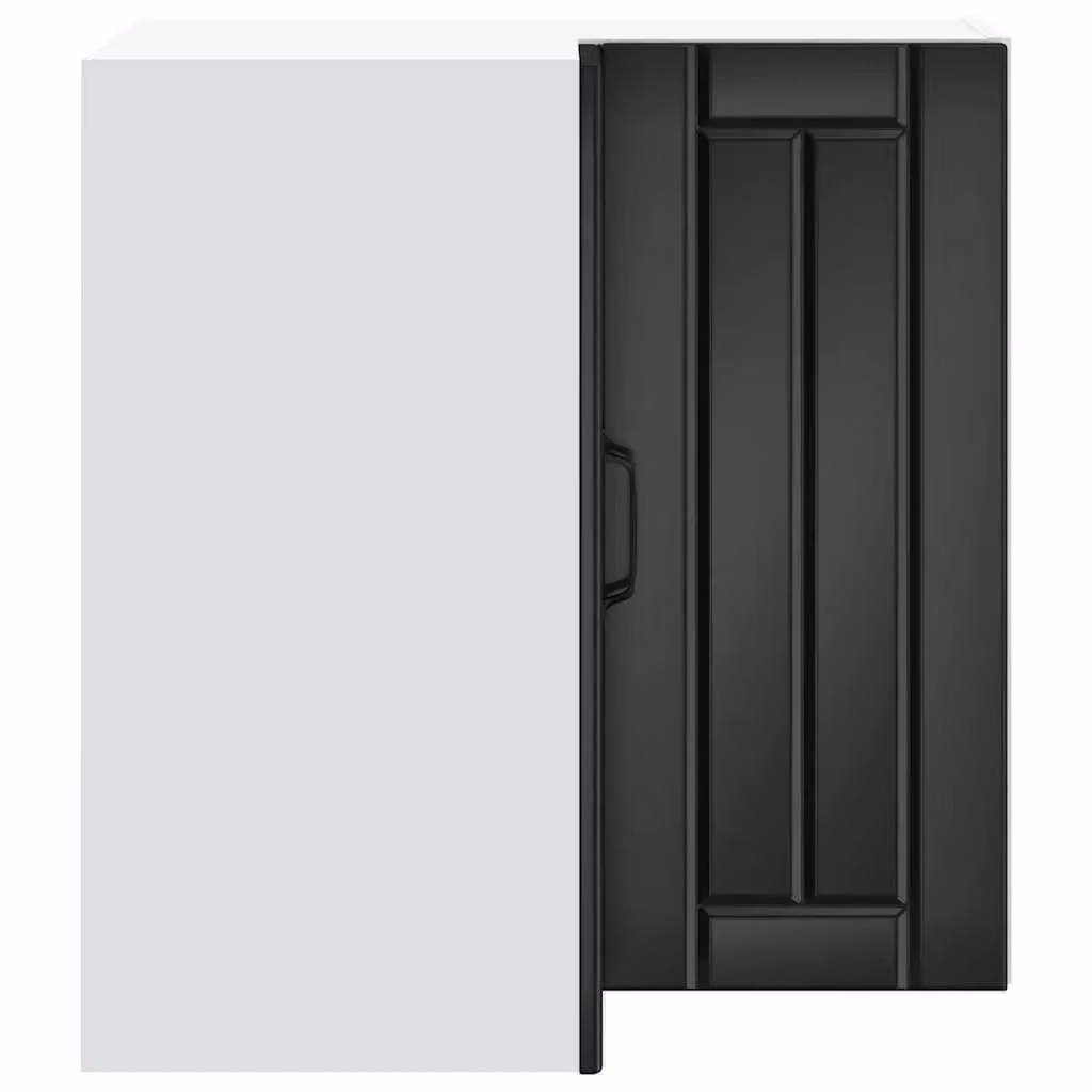 Berkfield Home Lucca Wall Mounted Kitchen Corner Cabinet in Matt Black MDF – 4