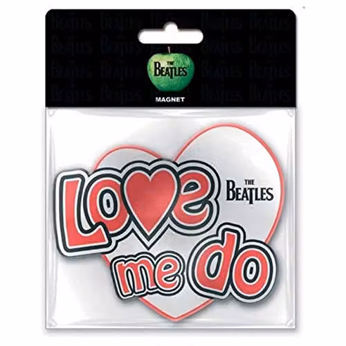 Rock Off Beatles Love Me Do Car Rubber Magnet in White and Multicolour