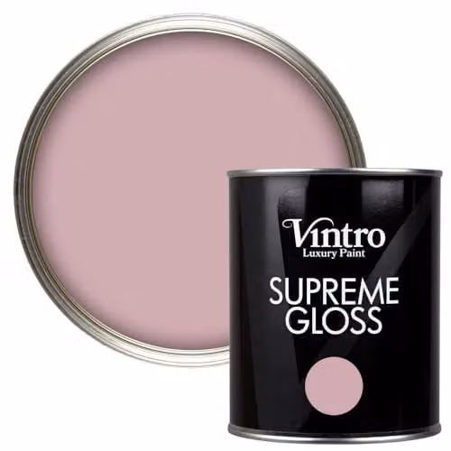Vintro High Gloss Water Based Interior and Exterior Paint for Walls, Wood and Trim, Dusky Pink Albert Bridge, 1 l