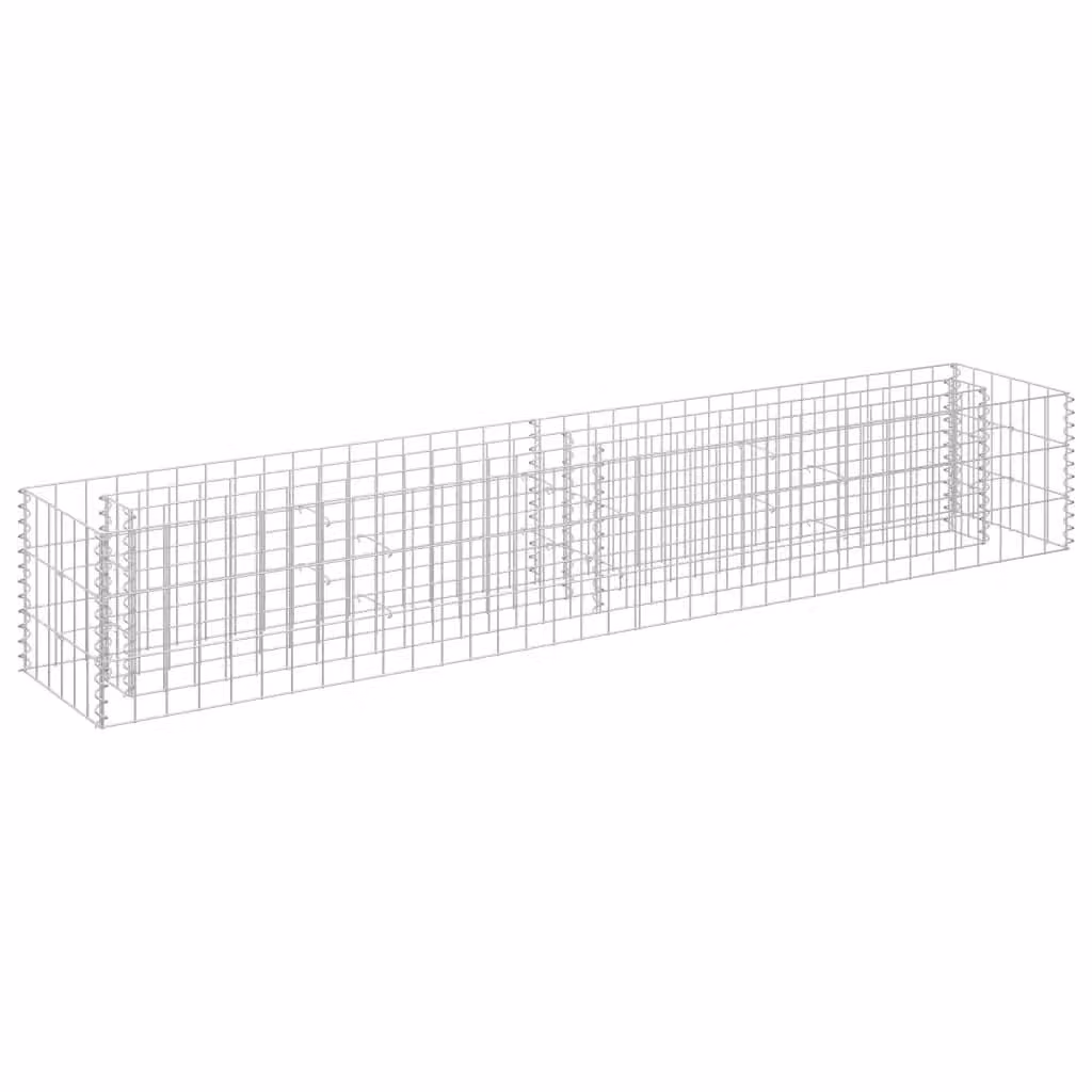 Berkfield Home Silver Galvanised Steel Stone Gabion Raised Bed W/D/H: 180 x 30 x 30 cm – 2