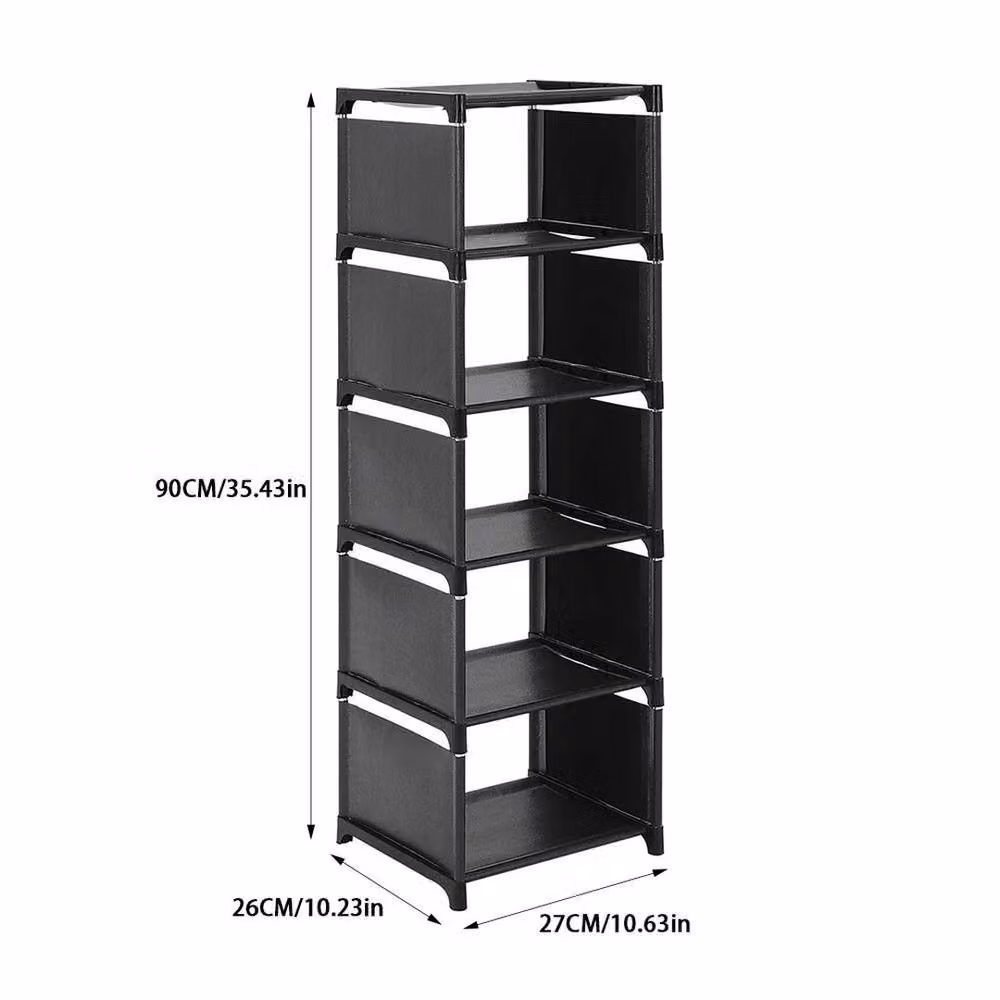 Kelvenix 6-Tier Space Saving Shoe Rack in Black, W/D/H: 27 x 26 x 90 cm – 2