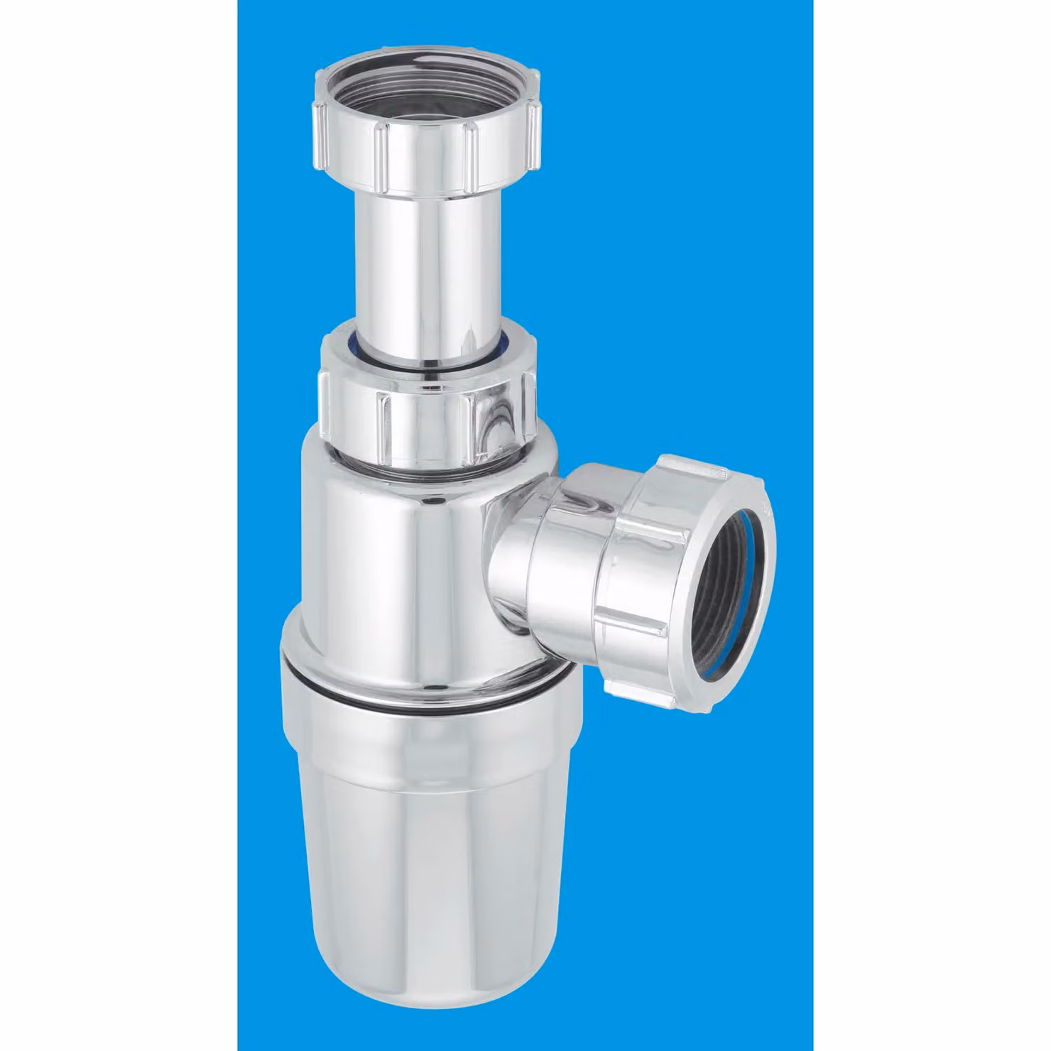 McAlpine Chrome Plated Plastic Adjustable Inlet Slim Bottle Trap in Silver – 2