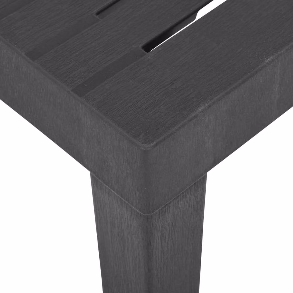 Berkfield Home Grey Plastic Garden Table W: 79 cm, D: 65 cm, H: 72 cm – 4