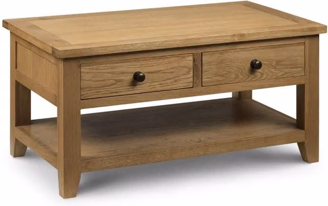 netfurniture Pretoria Coffee Table with 2 Drawers in Light Oak