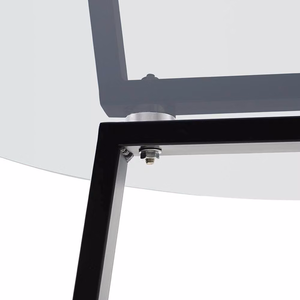 Garden Sanctuary Modern Round Dining Table with Transparent Tempered Glass Top – 4