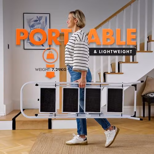 VonHaus 4-Step Steel Folding Step Ladder in White with 150kg Max Capacity – 4