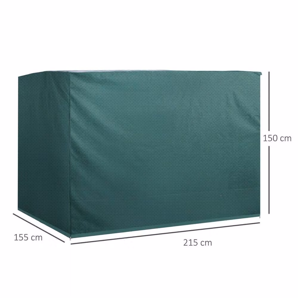 NESTLUNE Green Patio Swing Chair Cover, Water Repellent Polyethylene Protector, W/D/H: 215 x 155 x 150 cm – 2
