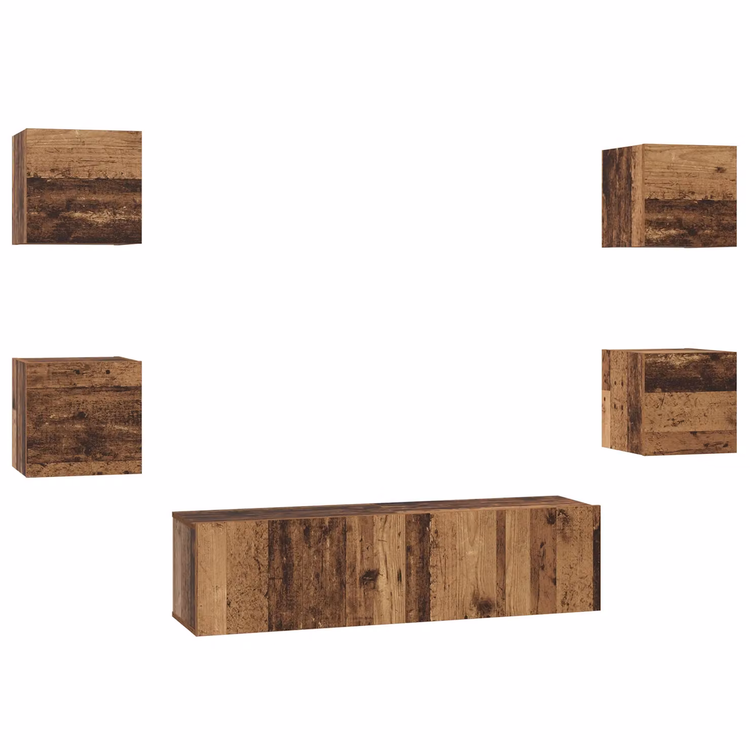 Berkfield Home Wall-mounted TV Cabinet with Storage and Hinged Doors in Brown Rustic Old Wood Finish – 2