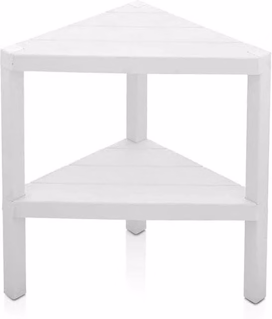 FORGEVIO White Corner Shelf Display Rack with Adjustable Shelves for Kitchen, Bedroom or Office