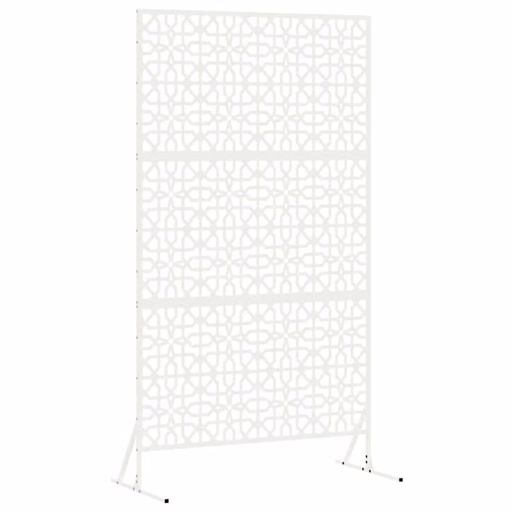 Berkfield Home White Steel Privacy Screen, W: 100 cm, D: 50 cm, H: 180 cm – 3