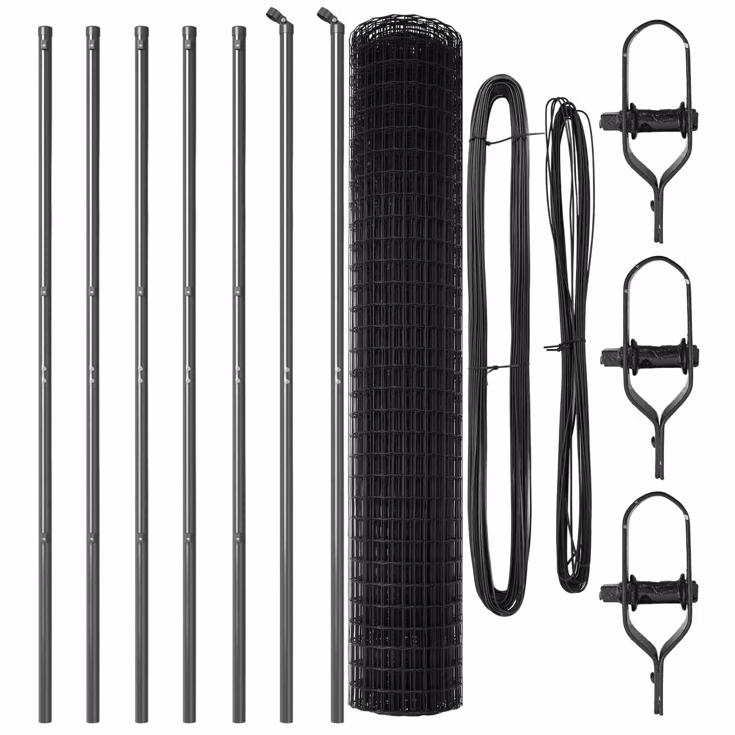 Berkfield Home Euro Fence with 7 Posts, Galvanised Steel, Grey/Silver, W: 10 m, H: 1.6 m – 3