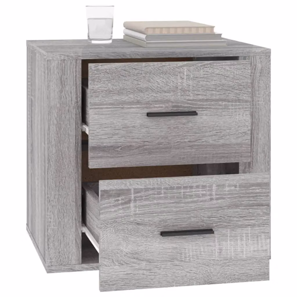 Berkfield Home Grey Sonoma Bedside Cabinet W: 50 cm, D: 39 cm, H: 47 cm – 2
