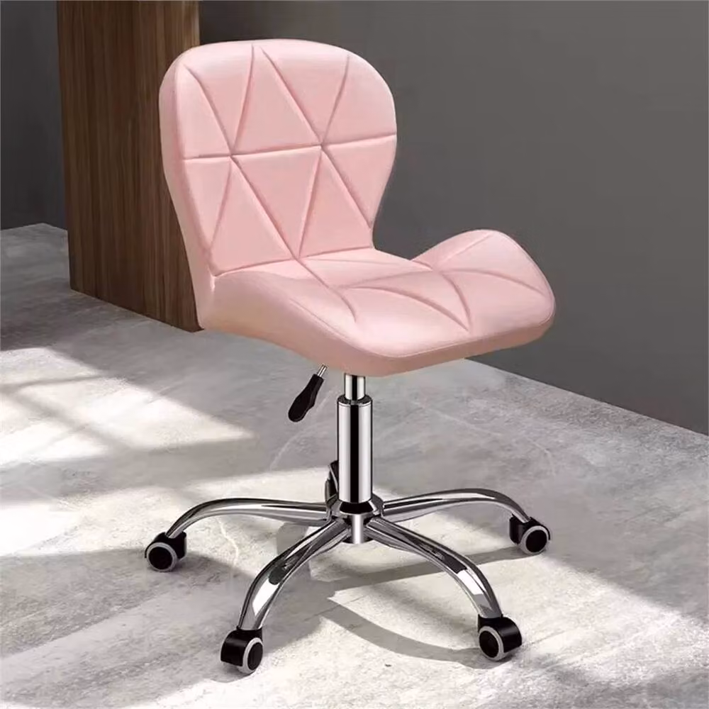 VOGREX Pink Adjustable Swivel Vanity Chair with Castors for Home Office – 2