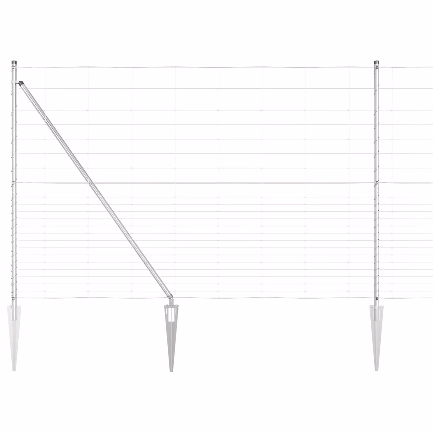 Berkfield Home Field Fence in Silver Galvanised Steel, H: 160 cm, L: 25 m – 2