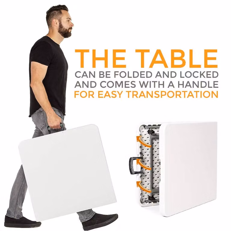 Crystals Catering Heavy Duty Folding Trestle Table in White