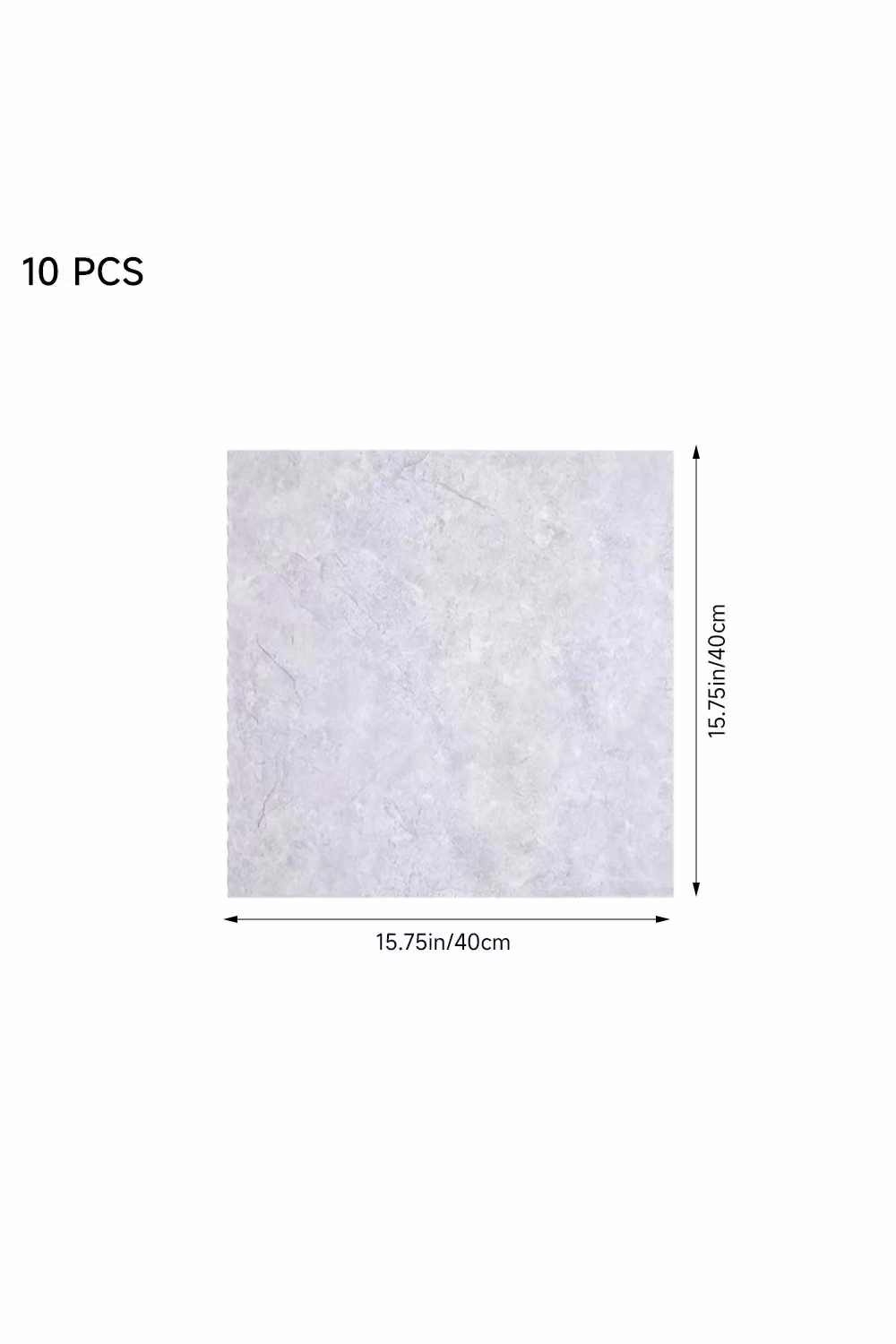 Living and Home 10pcs Grey and White Abstract Marble Peel and Stick Wall Stickers, W/H: 40 x 40 cm – 2