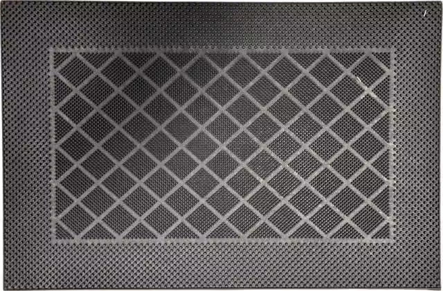 My Home Black Rectangular Rubber Pin Brushing Mat