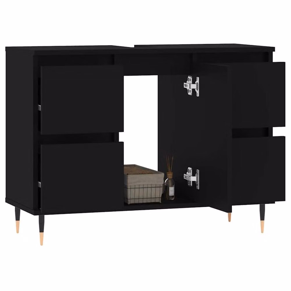 Berkfield Home Black Industrial Bathroom Cabinet W/D/H: 80 x 33 x 60 cm – 2