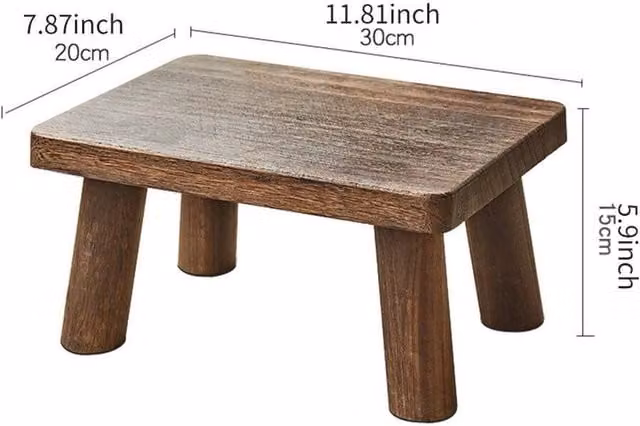 FORGEVIO Lacquered Wooden Step Stool in Brown – 1