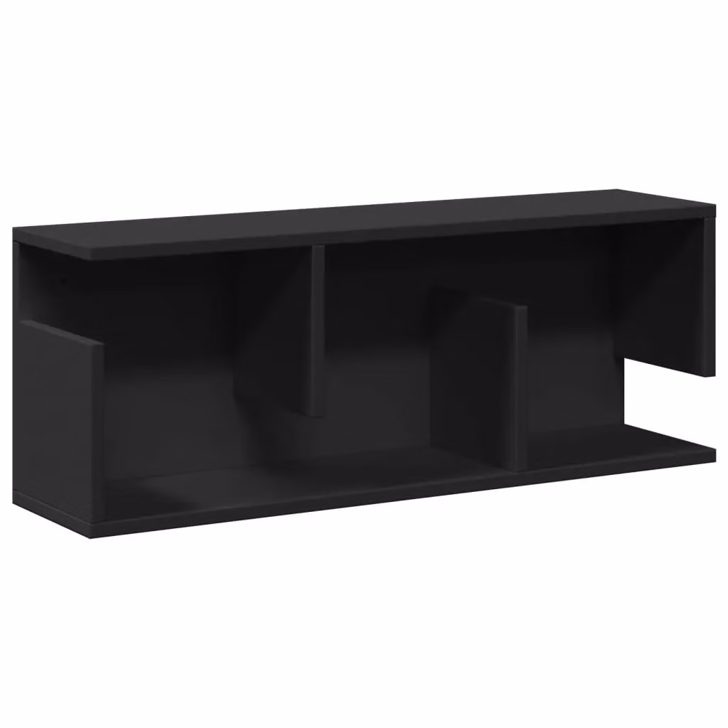 Berkfield Home Wall Mounted Cabinet in Black Matt MDF, W: 80 cm, D: 30 cm, H: 30 cm – 2