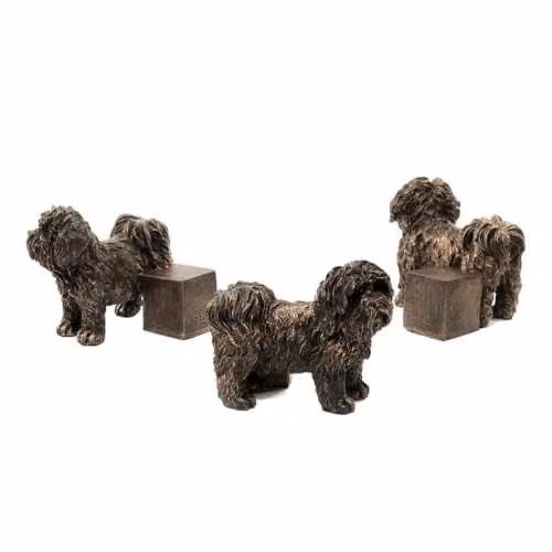 Jardinopia Shih Tzu Animal Themed Metal Plant Pot Feet in Bronze, Set of 3 – 1