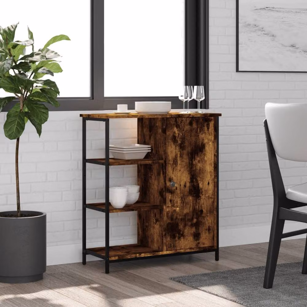 Berkfield Home Smoked Oak Sideboard in Brown, W/D/H: 70 x 30 x 80 cm – 2