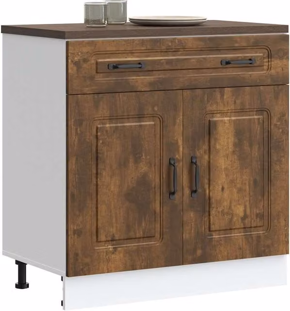Berkfield Home Kalmar Kitchen Base Cabinet in Smoked Oak Brown Engineered Wood