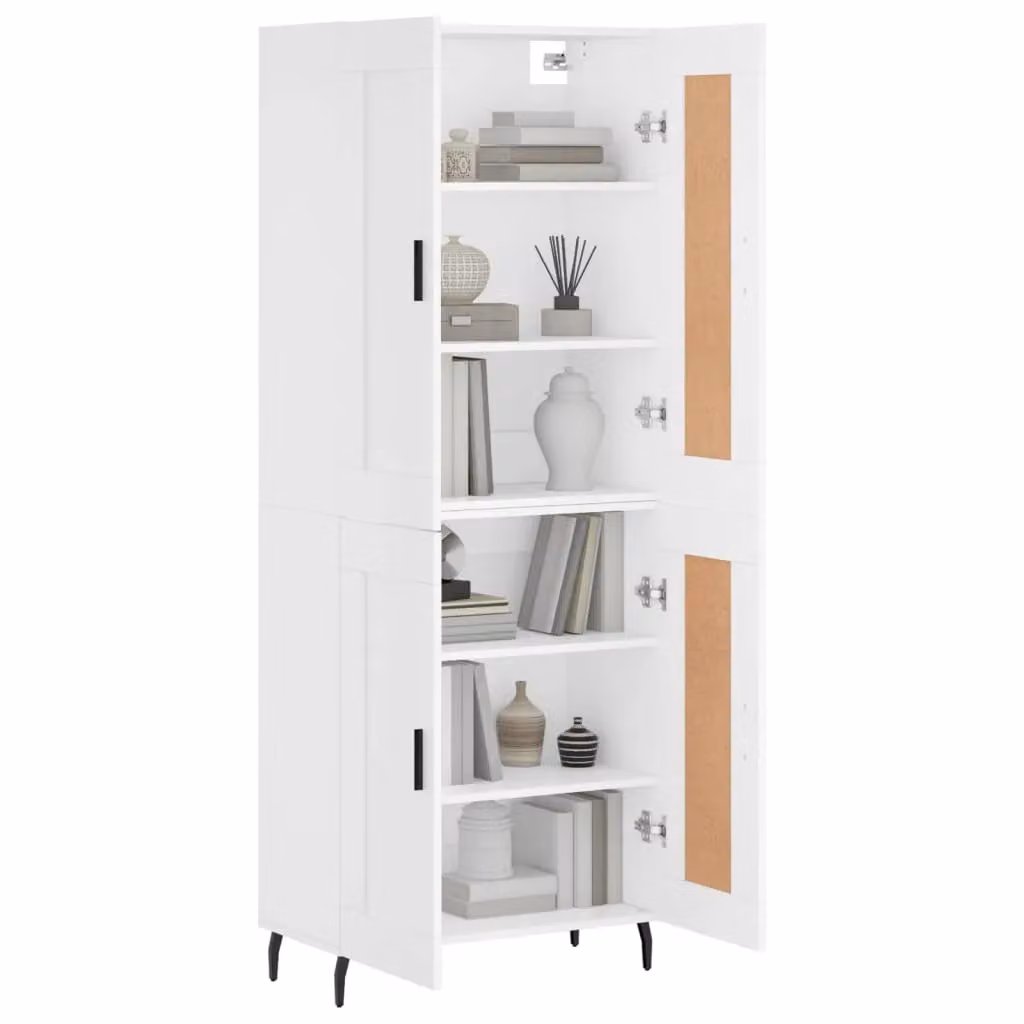 Berkfield Home Modern White Matt Highboard W/D/H: 69.5 x 34 x 180 cm – 2