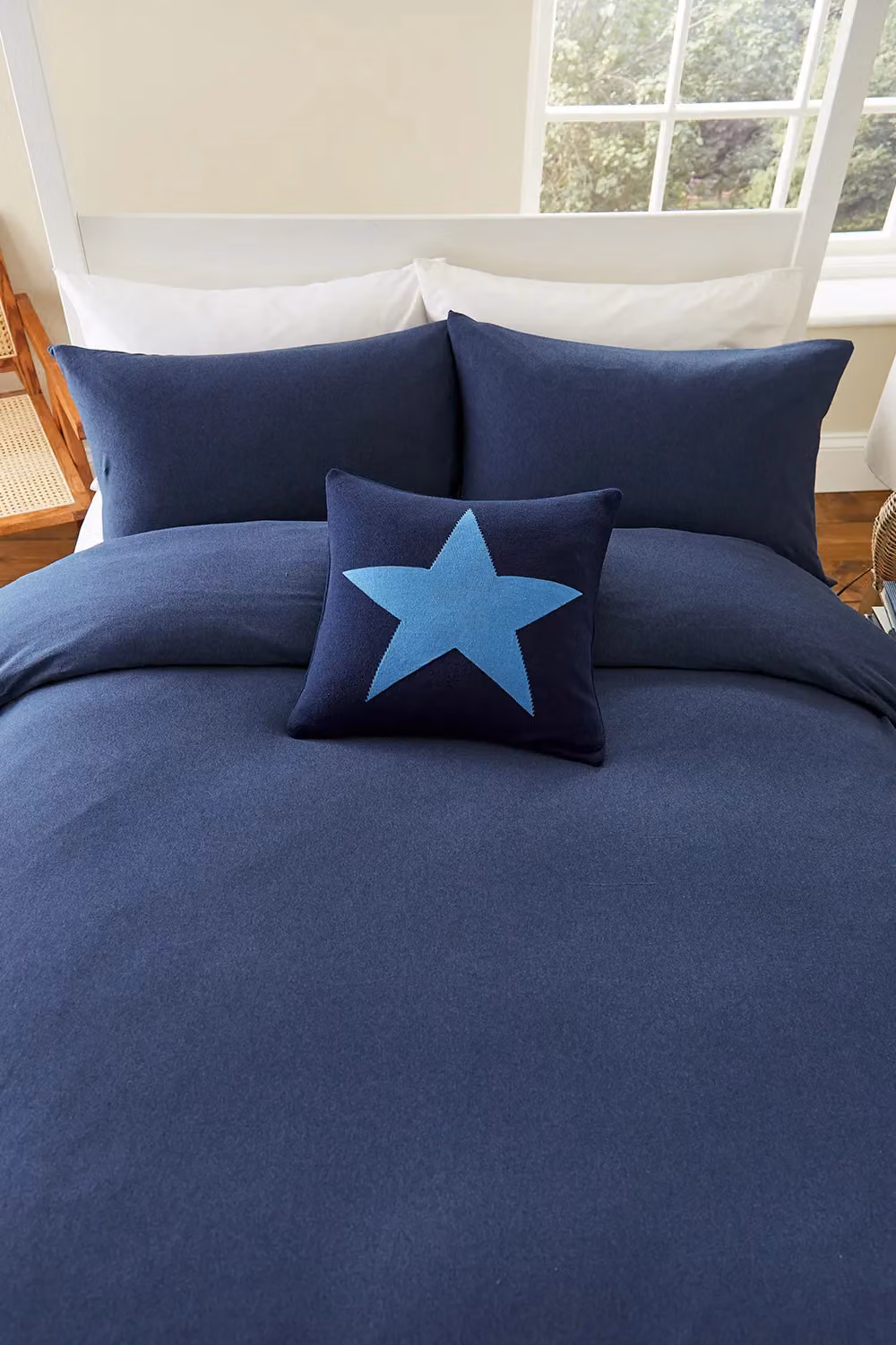 Helena Springfield Maritime Jersey Cotton Duvet Cover and Pillowcase Set in Blue and Grey, 200 x 200 cm – 3