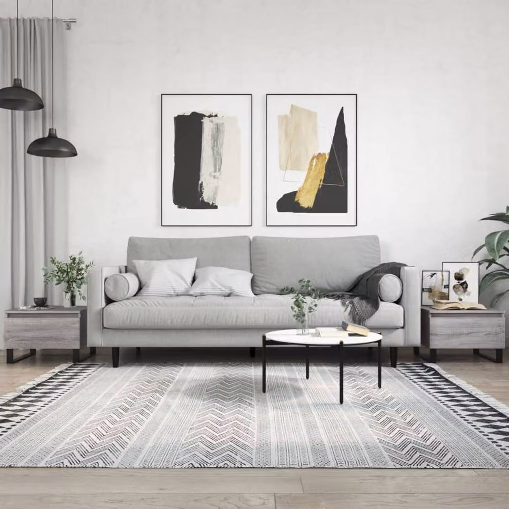 Berkfield Home Set of 2 Nested Coffee Tables in Grey Sonoma, W/D/H: 50 x 46 x 35 cm – 2