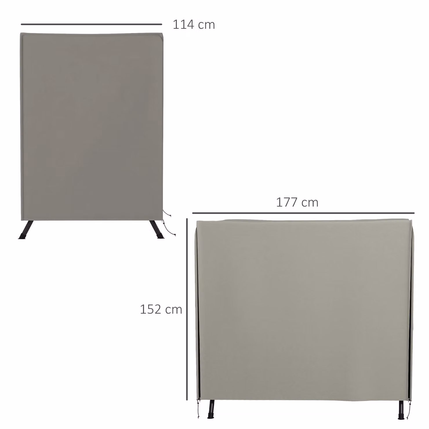 OUTSUNNY Water-Repellent Oxford Cloth Patio Swing Chair Protector Cover in Grey, W/D/H: 152 x 177 x 152 cm – 3