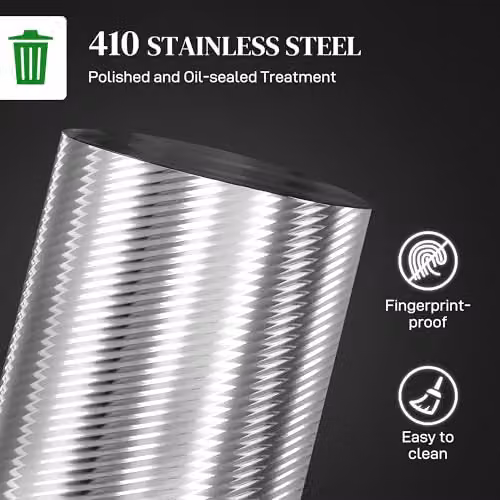 HOMCOM 20L Stainless Steel Pedal Bin with Soft-Close Lid and Removable Inner Bucket, Silver, H 35.0 x W 29.5 x D 20.0 cm – 4