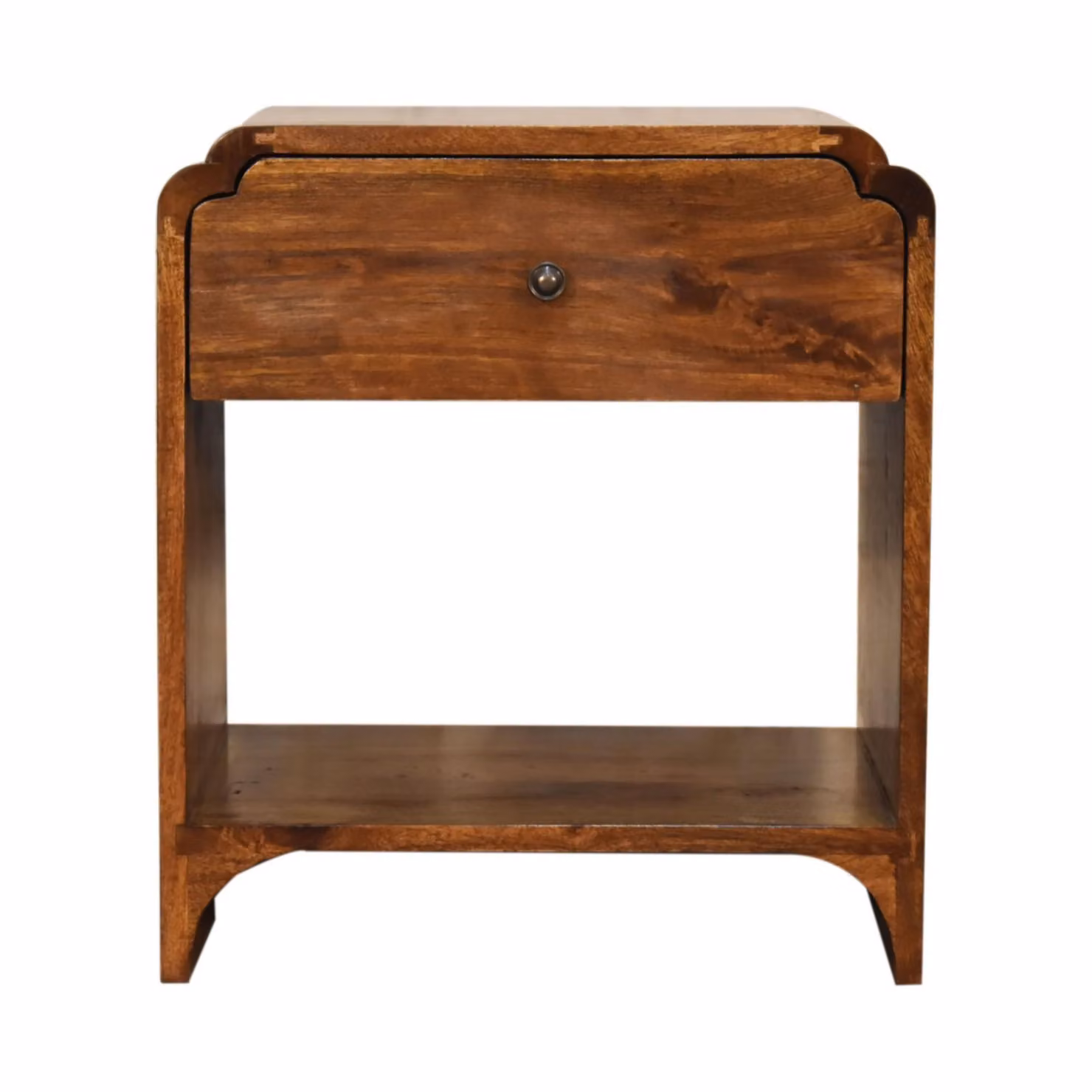 Aosom UK Newton Solid Wood Bedside Table with Drawer and Open Shelf, Brown, W/D/H: 45 x 35 x 50 cm – 2