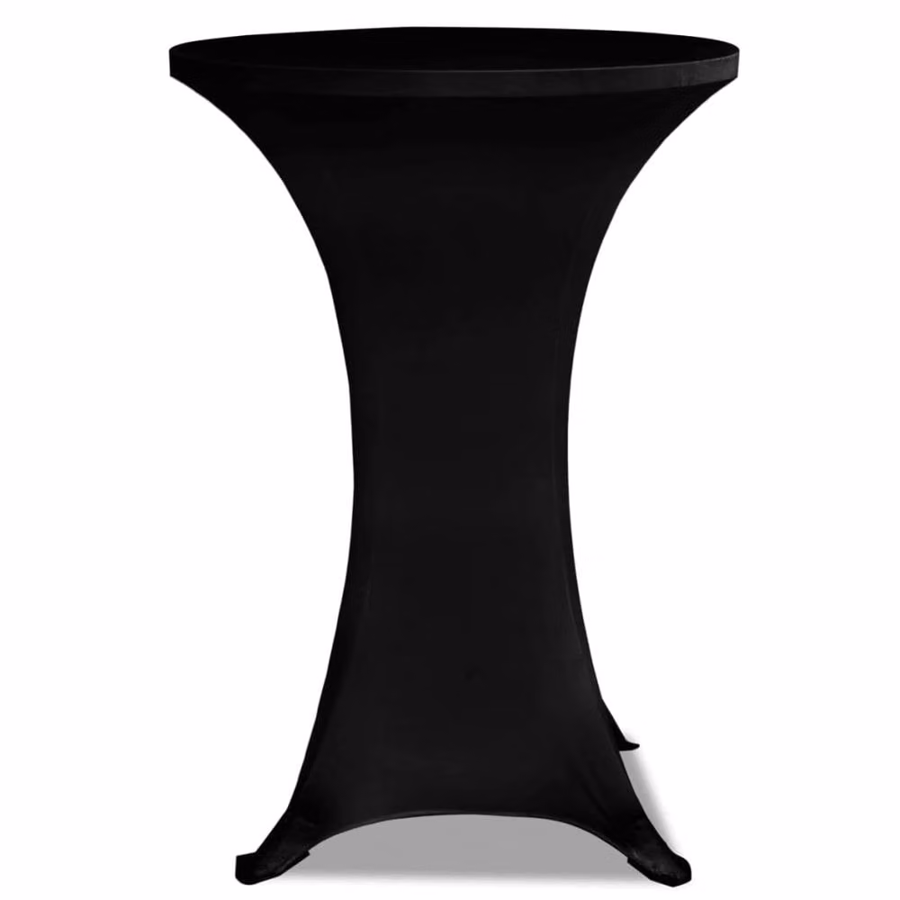 Berkfield Home Black Stretch Round Standing Table Covers, 2 Pack, Diameter: 70 cm – 3