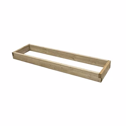 Forest Garden Caledonian Long Rectangular Wooden Raised Bed, Brown, W: 180 cm, D: 45 cm, H: 14 cm – 2