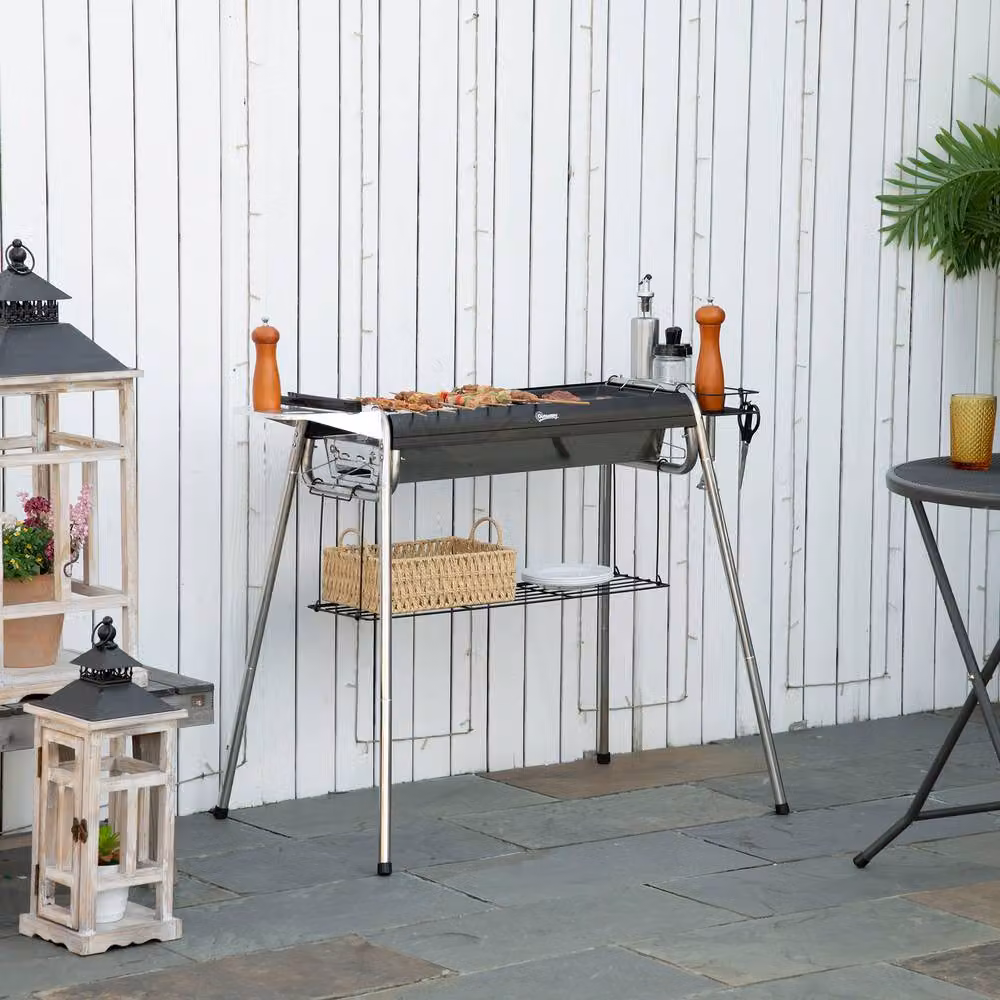 Rolipo Charcoal BBQ Cart Grill, Black, W/D/H: 75 x 63 x 63 cm – 3