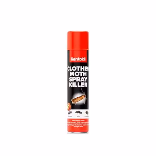 Rentokil PSC100 Clothes Moth Killer Spray, Black, H x W x D: 23.7 x 4.8 x 4.8 cm