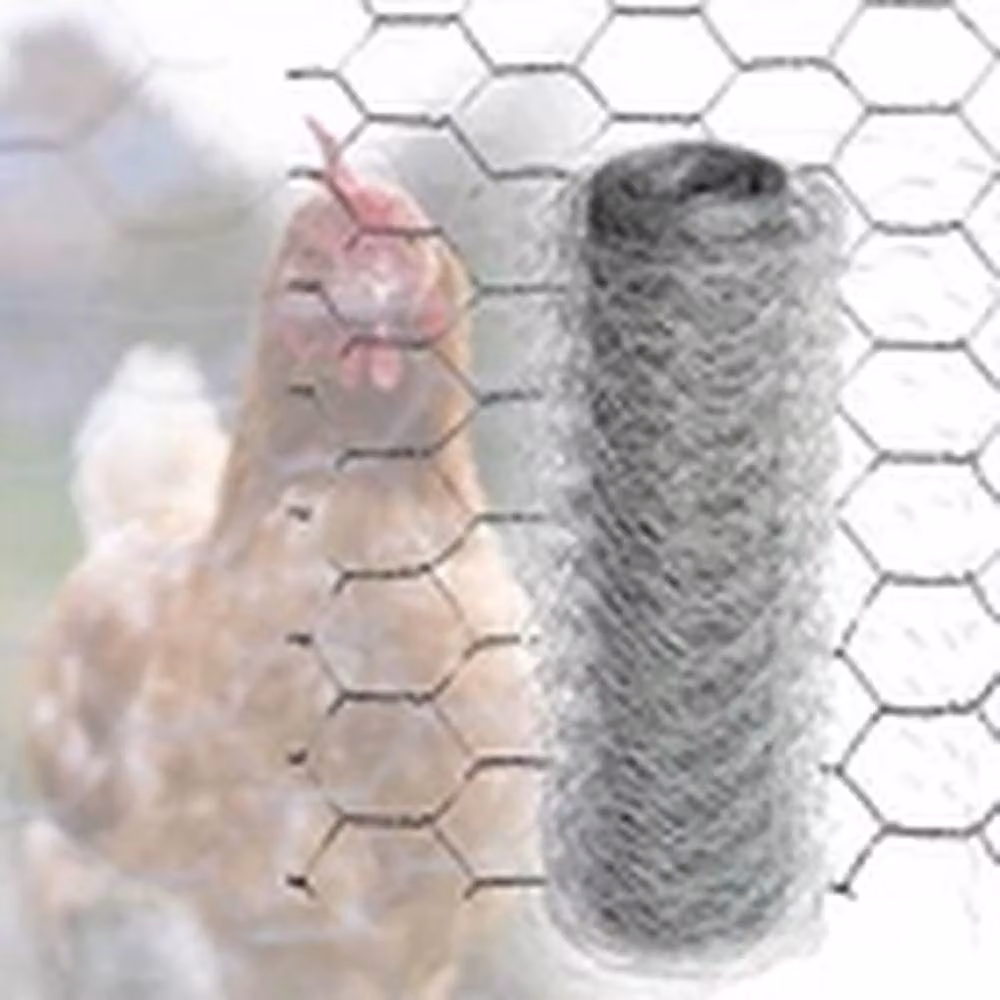 EONLION Galvanised Steel Chicken Wire Mesh Fencing in Grey, H 90 cm x L 50 m – 2