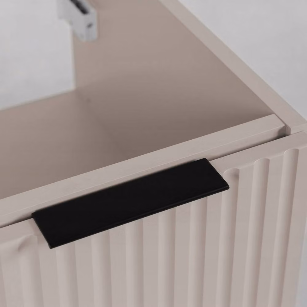 Heze Furniture Flow 1 Door Fluted Bathroom Vanity Cabinet with Worktop, Beige, W: 40 cm – 3