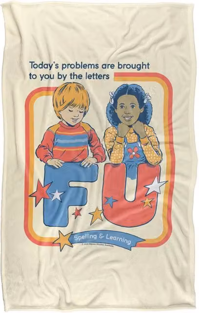 Steven Rhodes Today'S Problems Super Soft Fleece Throw Blanket, Multicolour, W/D/H: 91 x 147 cm – 1