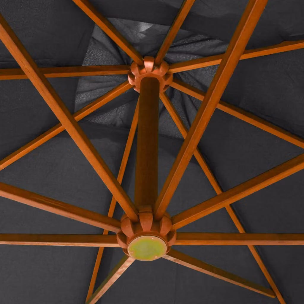 Berkfield Home Anthracite Cantilever Hanging Parasol with Black Solid Fir Wood Pole, W/D/H: 300 x 300 x 300 cm – 2