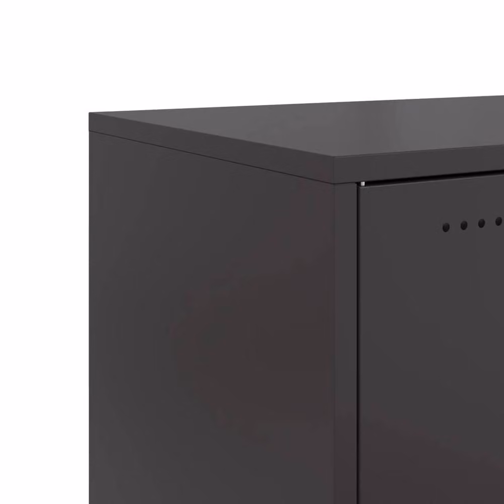 Berkfield Home TV Cabinet in Black Metal, W: 68 cm, D: 39 cm, H: 43.5 cm – 6