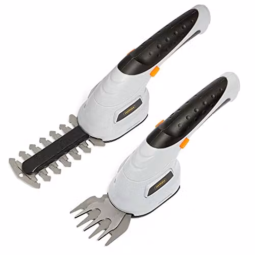 VonHaus 2 in 1 Cordless Hedge Trimmer and Grass Shears with Rechargeable Battery in Grey, Black and Orange – 1